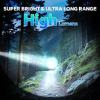 Rechargeable Flashlights 2 Pack, Super Bright Flash Light High Lumens 9900LX, 5 Modes Zoomable Linternas with LCD Digital Display, Powerful Handheld LED Flashlights for Home Emergencies Camping