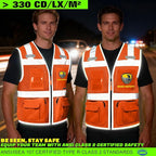 BeautyWill Custom Logo Safety Vest Class 2 High Visibility Reflective Vest for Men - Personalized Logo Team Vest