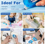 12 Pack Double Sided Tape Roller, 8mm x 315 Inch Permanent Adhesive Scrapbook Tape Dispenser Runner, Glue Tape Roller for Scrapbooking, Crafts and Arts Projects, Photo-Safe, Smooth & Clean