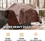 WHITEDUCK 12' x 16' Super Heavy Duty Poly Tarp Thick 16 Mil, Waterproof 100% UV Resistant Rip/Tear Proof Tarp w/Rustproof Grommets & Reinforced Edges (Finished Size: 11'6"x15'6")