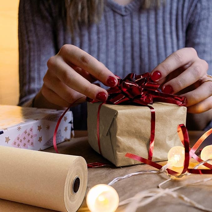 Kraft Wrapping Paper Roll,100 Feet Recycled Kraft Paper for Packing, Moving, Gift Wrapping, Postal, Shipping, Parcel, Wall Art, Crafts, Bulletin Boards, Floor Covering(11 inch x 100 Feet ) (Kraft)
