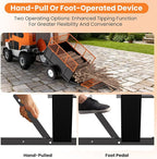 Heavy Duty ATV Dump Cart - Steel Tow Behind Trailer, Garden Cart Trailer, 17 Cu.Ft Capacity & 750 Lbs Steel Dump Trailers, with Foldable Mesh Fence, Yard Garden Trailers for Lawn Mower Tractor