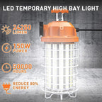 NS 150W High Bay Temporary LED Work Light 23550Lm 5000K Daylight White with Indoor and Outdoor Hook Portable Hanging Lighting for Construction Job Site¡­