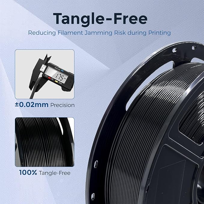 FLASHFORGE PETG Pro Filament 1.75mm Black, 3D Printer Filament 1kg (2.2lbs) Spool, Dimensional Accuracy +/- 0.02mm, 3D Printing Filament for Various Mechanical Parts, Waterproof Parts
