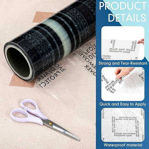Carpet Protection Film 24" x 300' Roll Self Adhesive Clear Plastic Carpet Protector Sticky Car Floor Mats Protector Cover Sheets for Stairs Rug Floor Runner Surface Protection