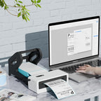 Jiose 4x6 Label Holder - Thermal Label Holder for Rolls and Fan-Fold Labels - Work with Desktop Label Printer (Black)