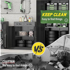 Greenvelly Metal Storage Cabinet with 2 Drawers,36" Black Lockable Metal Cabinets with Doors and Shelves, Steel File Cabinet with Lock for Home Office, Garage, School, Apartment,Warehouse