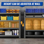 60" W Storage Shelves 5000lbs Garage Metal Shelving Heavy Duty Garage Shelves Adjustable Storage Shelves for Industrial, Factory, (60" W X 24" D X 70" H)