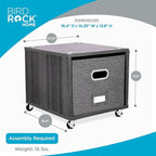 BIRDROCK HOME Rolling File Cabinet – Decorative Storage Shelf w/Removable Bins, Handles, and Wheels – Organize Files, Books, Toys, Under Desk Office Solution, Modern Design - 2 Lateral Drawers, Gray