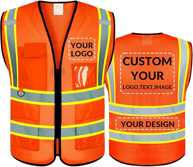 BeautyWill Custom Safety Vest Logo Class 2 High Visibility Reflevtive Vest Outdoor Protective Workwear