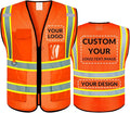 BeautyWill Custom Safety Vest Logo Class 2 High Visibility Reflevtive Vest Outdoor Protective Workwear