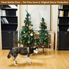 Modern Frame Clear Acrylic Freestanding Dog Gate - 32" Tall Extra-Wide Folding 6-Panel Pet Barrier for Doorways, Stairs & Large Openings, Indoor Fence for Small to Large Dogs & Cats
