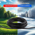 10 FT Outdoor Extension Cord Waterproof, Black, 3-Prong Power Cord, 16 AWG SJTW, 13A 1625W, Grounded, General Purpose Long Extension Cord for Lawn & Garden, ETL Listed
