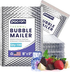 100-Pack Insulated Silver Thermal Bubble Mailers 15 x 17 - Waterproof Metallic Foil Self-Sealing Padded Envelopes for Cold Shipping, Perishables, Food, Cosmetics, Pharmaceuticals