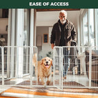 FXW Dog Gate Extra Wide Designed for Indoor Use, Adjustable Width Up to 55-inch Wide (40" H 2 Wire Panels for Medium and Large Dogs), White