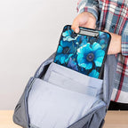 Clipboard with Storage,Storage Clipboard with Pen Holder,Heavy Duty Plastic Storage Clipboard with Low Profile Clip, Clipboard Folder, Teacher Must Haves, Office Supplies,Blue Flowers