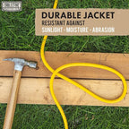 12 Gauge Outdoor Extension Cord 50 ft, 12/3 Heavy Duty Extension Cord 3 Prong Lighted End 50 Foot, SJTW Weatherproof Industrial Electrical Cable for Major Appliances, Proudly American Brand