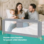 Bed Rails for Toddlers, Toddler Bed Rails, Bed Rail for Baby - Adjustable Height Bed Guard with Child Safety Lock,Universal Fit for King/Full/Twin Beds (Grey, 1 Side 70.8Inch)