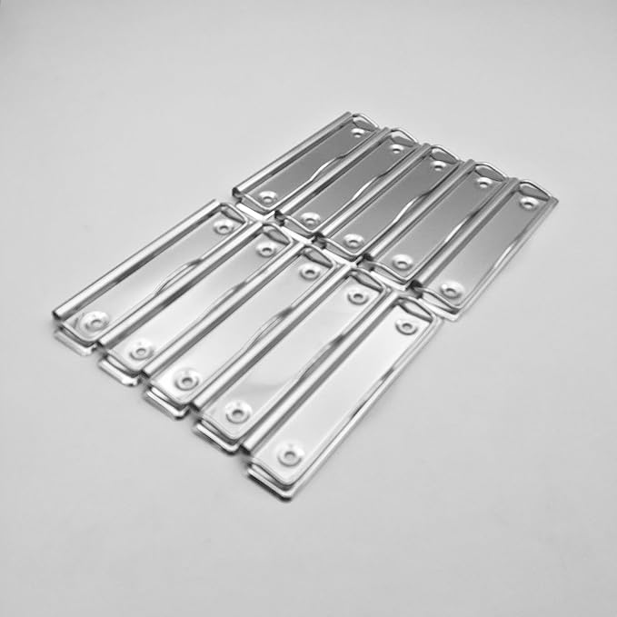 Shuokecrafts10 Pack Metal Clipboard Clips with Rubber Grips and Hanging Hole (12cm)