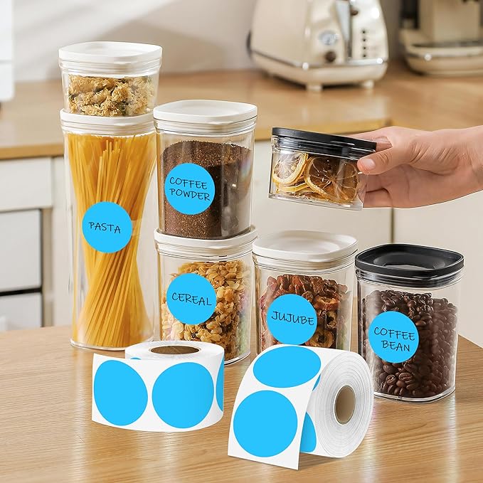 2 Inch Sky-Blue Circle Stickers 500 Pcs,Permanent Color Coding Dots for Office,Home Organization, File Classification,Multipurpose Labels
