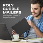 Black 12.5x19.5 Inch Large Poly Bubble Mailers #6 | Padded Envelopes with Self Seal | Air Lined Cushioned Bubble Mailer | Usable Size 12.5x15 | 100 Pack Bulk | Lightweight shipping Bags