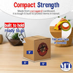MT Products Custom Printed Kraft Cardboard Shipping Boxes 5" x 5" x 5" - Personalized Mailing Boxes and for Gifting