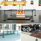 Crowd Control Stanchion Set of 2-Black Stanchions with 16.4ft Retractable Belt,Durable Concrete Metal Base for Stability, Easy Assembly, ldeal CrowdControl Barriers for Events and Venues