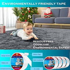 Double Sided Carpet Tape Heavy Duty, 1.2inx22Yards No Residue Rug Tape for Hardwood Floors, Strong Hold Carpet Tape for Area Rugs, Mats, Posters on Tile, Concrete, Metal, Glass