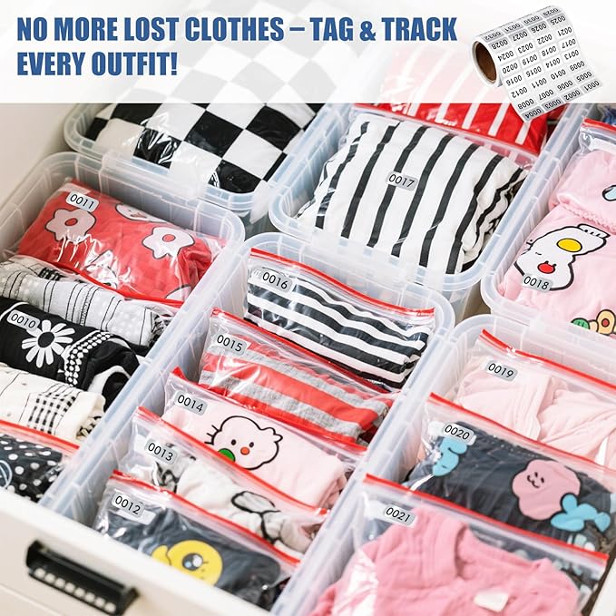 1-2000 Inventory Stickers, Waterproof Self-Adhesive Vinyl Number Stickers, Number Labels for Storage, Organization, Classroom, Indoor & Outdoor Use(0.39 x 0.78 Inch)