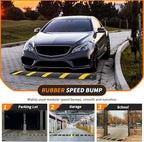 3.3 Ft Rubber Speed Bump, 2 Pack 2 Channel Modular Heavy Duty Speed Bumps Humps 25000 lbs Load Capacity, Cable Protector Ramp for Asphalt Concrete Gravel Driveway Road