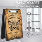 Clipboard with Storage, High Capacity Plastic Storage Clipboard with Low Profile Clip for Women Teachers Work, School & Office Supplies, Cute Pattern Decorative Clipboards, Ouiji Board