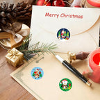 SHYGO® 1“ Christmas Envelope Seal Stickers Embossed Foil, Merry Christmas Stickers for Envelope Sealing, for Cards Making Invitation Gift Packaging Crafts Xmas Party Favor Decor, 1000 Pcs 2 Rolls