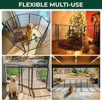 FXW Dog Gate Extra Wide Designed for Indoor Use, Adjustable Width Up to 219-inch Wide (40" H 8 Wire Panels for Medium and Large Dogs), Black