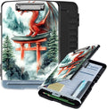 Clipboard with Storage Box & Pen Holder,Heavy Duty Clip Boards 8.5x11 for Nursing,High Capacity,School & Office Supplies,Dragon Torii