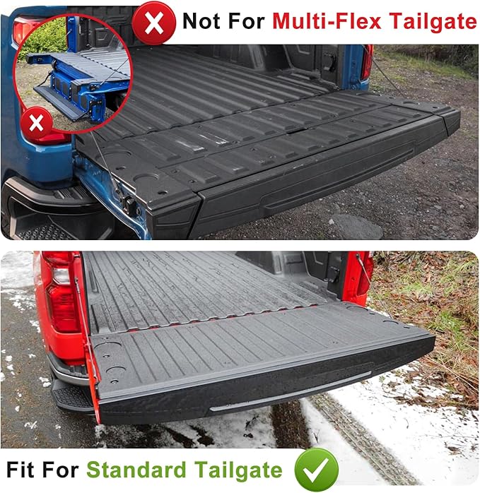 TripleAliners Compatible with Chevy Silverado & GMC Sierra 1500 2019-2025 2026 Accessories Standard Tailgate Mat with Tailgate Cap Top Protector Full-Coverage All Weather Truck Bed Cover