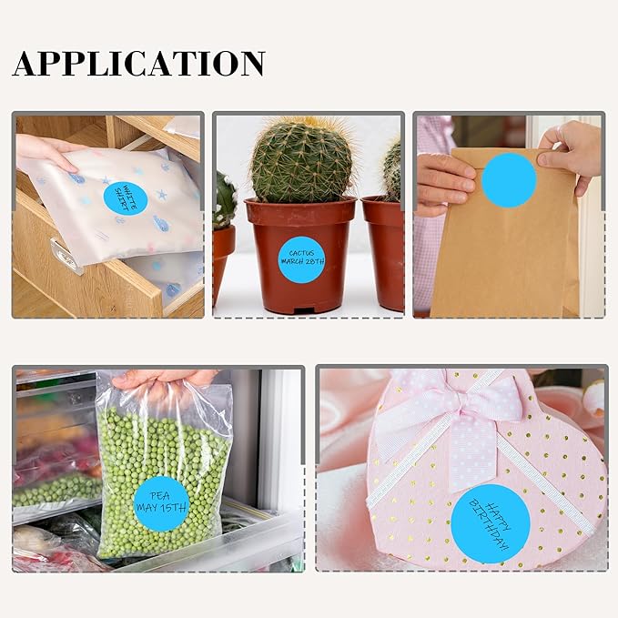 2 Inch Sky-Blue Circle Stickers 500 Pcs,Permanent Color Coding Dots for Office,Home Organization, File Classification,Multipurpose Labels