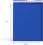 Royal Blue Small Bubble Mailers 4x8 Inch #000 | Thick Padded Poly Mailer Envelopes | Trading card sports Card Mailing Bubble Envelopes | Water & Tear Resistant | 500 Pack Bulk