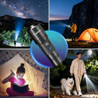 Rechargeable Flashlights 2 Pack, Super Bright Flash Light High Lumens 9900LX, 5 Modes Zoomable Linternas with LCD Digital Display, Powerful Handheld LED Flashlights for Home Emergencies Camping
