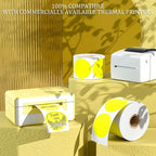 MFLABEL 750-Pack Yellow Round Labels (2 Inch) - Thermal Printer Sticker Rolls for Shipping, Organizing, Crafts & DIY (Compatible w/Direct Thermal Printers)