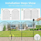 5 Panels Decorative Outdoor Garden Fencing for Yard, 40in (H) x 11.8ft (L) No Dig Animal Barrier Fence, Rustproof Metal Wire Dog Fences Outdoor Panel Border with Temporary Ground Stakes