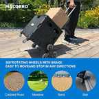 Foldable Utility Cart with Stair Climbing Wheels, Collapsible Rolling Crate with Telescoping Handle, Folding Shopping Trolley Handcart Grocery Book File Tool Teacher Storage Basket (Black)