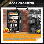 Greenvelly Metal Storage Cabinet with Wheels, Lockable 72" Black Metal Garage Cabinets with 2 Doors and 4 Adjustable Shelves, Rolling Steel Tool Cabinet for Garage, Home Office, School