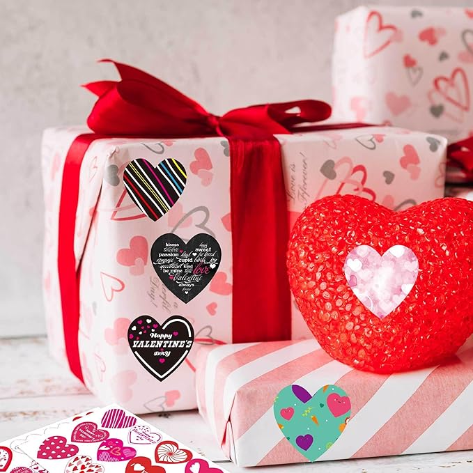 100-200pcs Custom Stickers Labels HeartPersonalized Stickers Wedding Favor Sticker for Gift Boxes Valentine's Day in 1.2“，2”，3“
