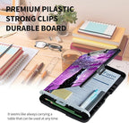 Clipboard with Storage High Capacity Plastic Nursing Clipboards with Pen Holder File Folder Storage Box Clipboard with Heavy Duty Clips for Teacher,Doctor,Offices-Hipster Cat Galaxy