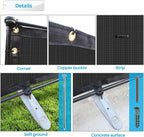 Patio 6' x 99' Outdoor Privacy Screen Freestanding Temporary Fence Panels Net Cover with Metal Poles for Outside Backyard Pool Garden Air Conditioner Fencing, Black
