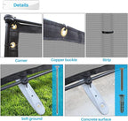 Patio 6' x 133' Outdoor Privacy Screen Freestanding Temporary Fence Panels Net Cover with Metal Poles for Outside Backyard Pool Garden Air Conditioner Fencing, Light Gray