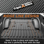 TripleAliners Truck Bed Mat Compatible with 2017-2024 2025 2026 Ford Super Duty F250/F350/F450 Accessories 6.8FT Vehicle Bed Perfectly Flush All Weather Protection TPE Heavy Duty Pickup Cargo Mat
