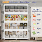 180GAL Plastic Storage Bins with Lid, 720QT Extra Large Stackable Closet Organizers and Storage, Collapsible Storage Boxes with Wheels, Folding Cabinet for Home Kitchen Office, 3Pack White