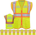 Custom Safety Vest with Logo Pockets High Visibility Reflective Vests Construction Security Workwear