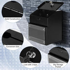xydled Suggestion Box with Key Lock Magnetic Acrylic Sign Holder, Metal Donation Ballot Drop Box with Slot Tip Jar for Office, Fundraising, Church, School, 8.1'' x 7.1'' x 5.7'', Black